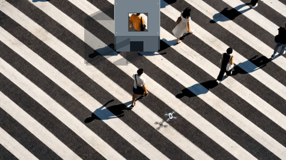 Original people — 07 · Simulator with an obstacle — original person versus Tyrannosaurus transformation